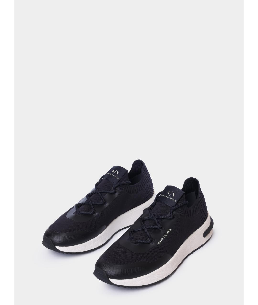 ARMANI EXCHANGE Синие текстильные низкие кроссовки / кеды, фото 2