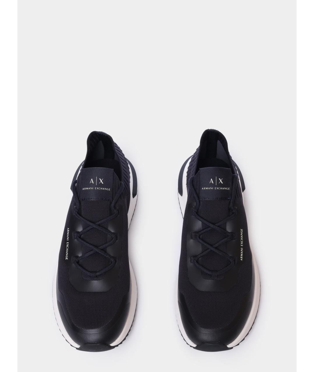 ARMANI EXCHANGE Синие текстильные низкие кроссовки / кеды, фото 3