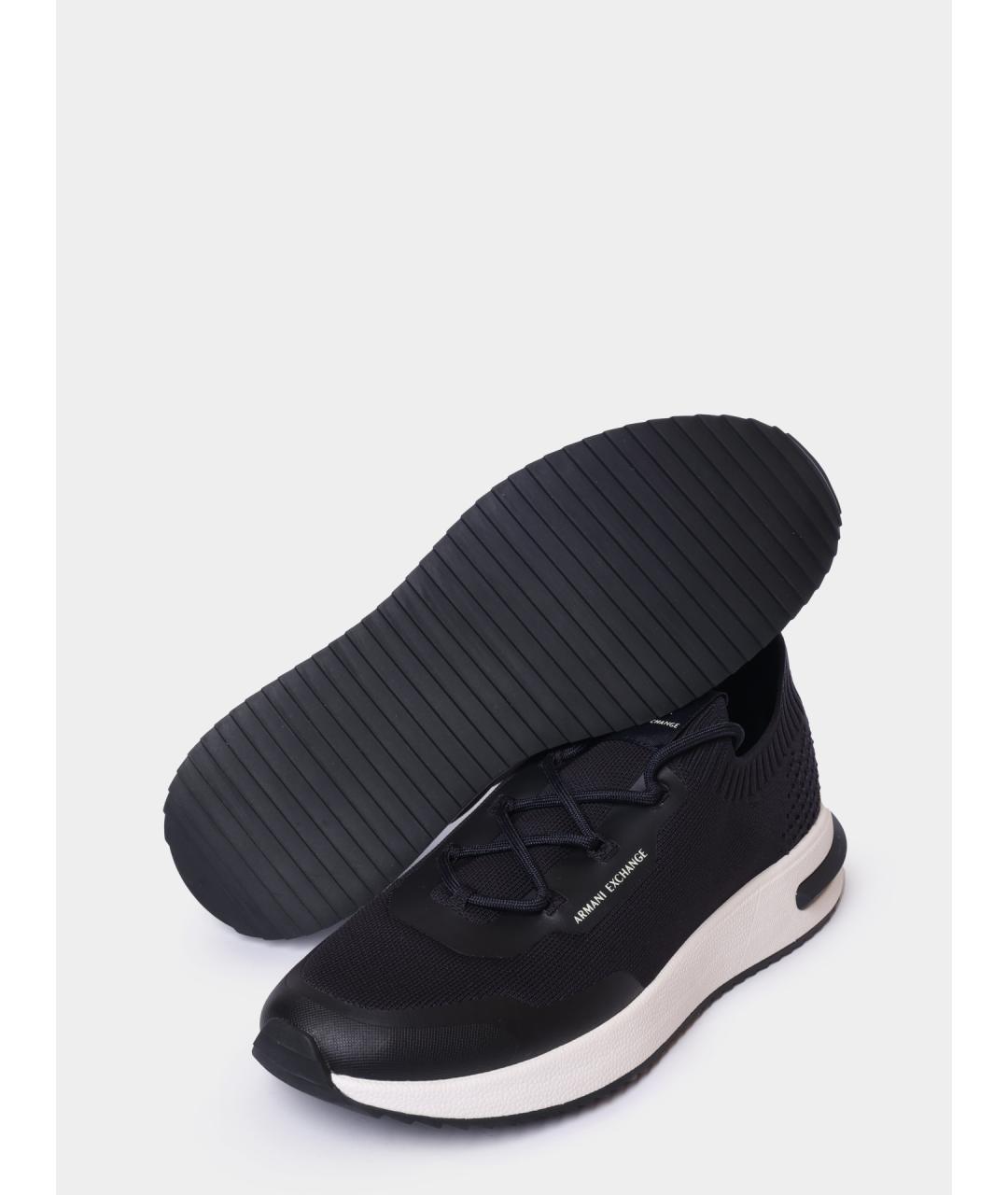 ARMANI EXCHANGE Синие текстильные низкие кроссовки / кеды, фото 4