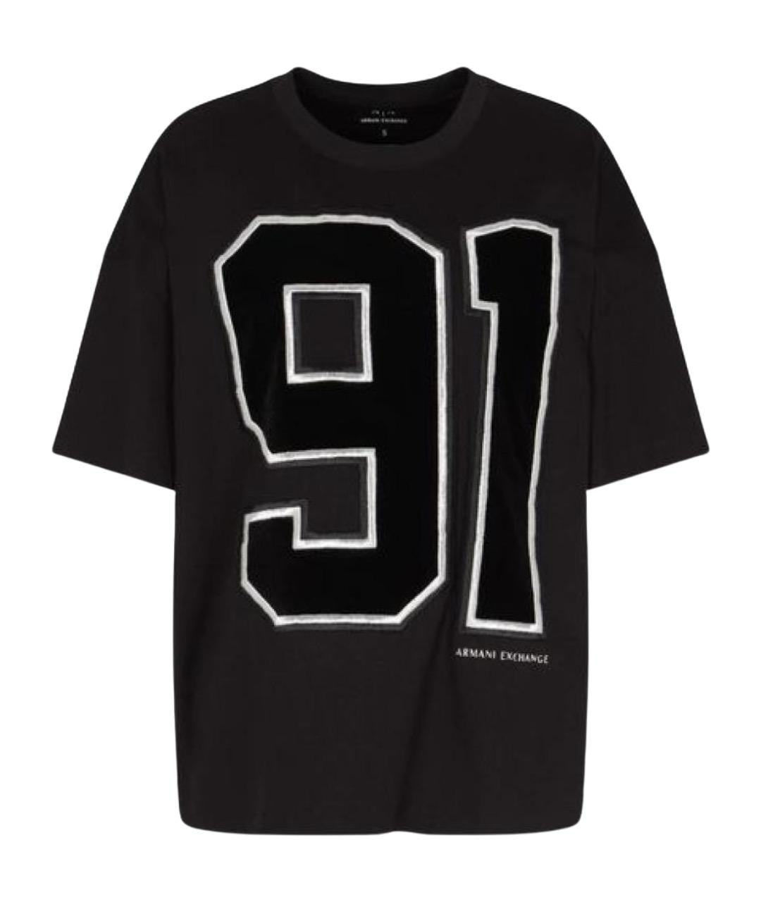 ARMANI EXCHANGE Черная хлопковая футболка, фото 1