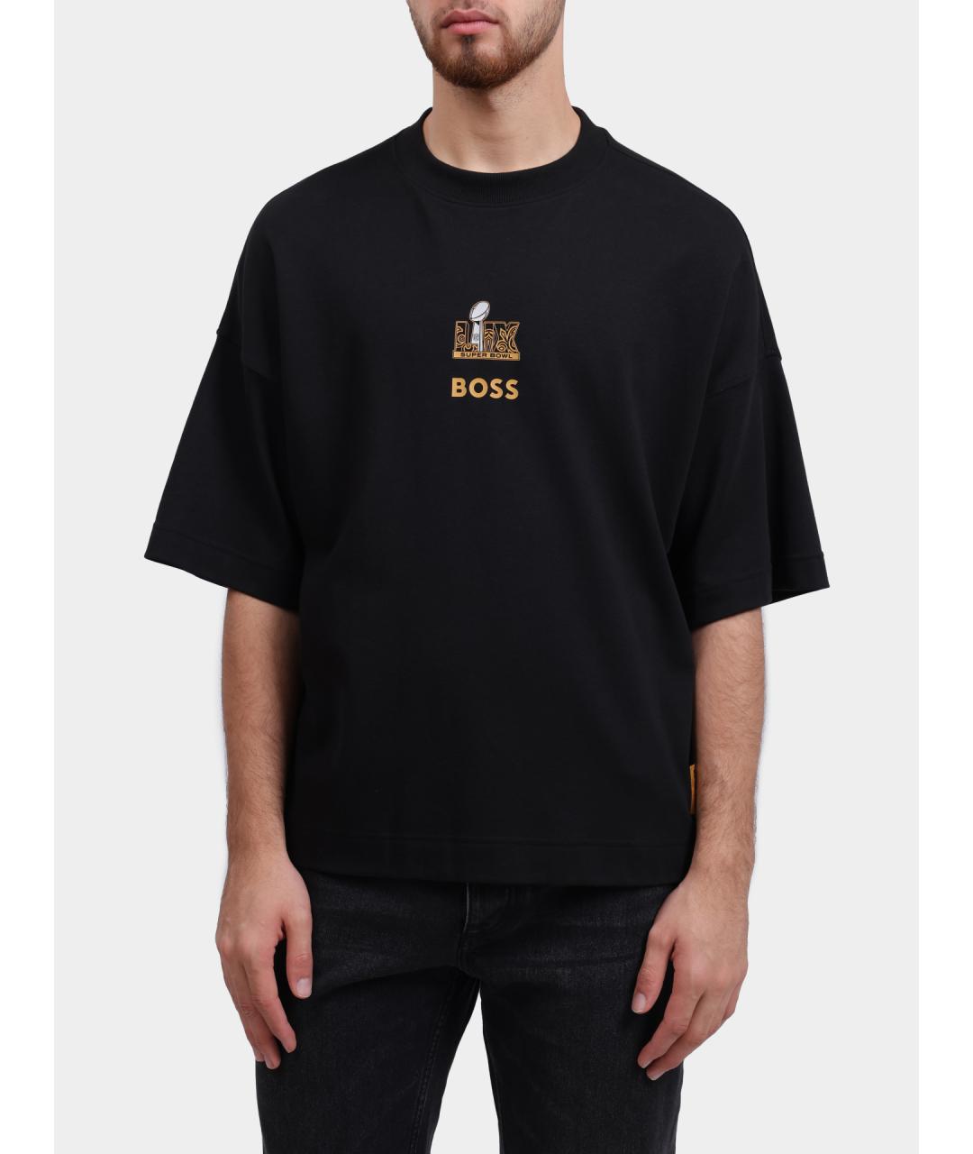 HUGO BOSS Черная хлопковая футболка, фото 5