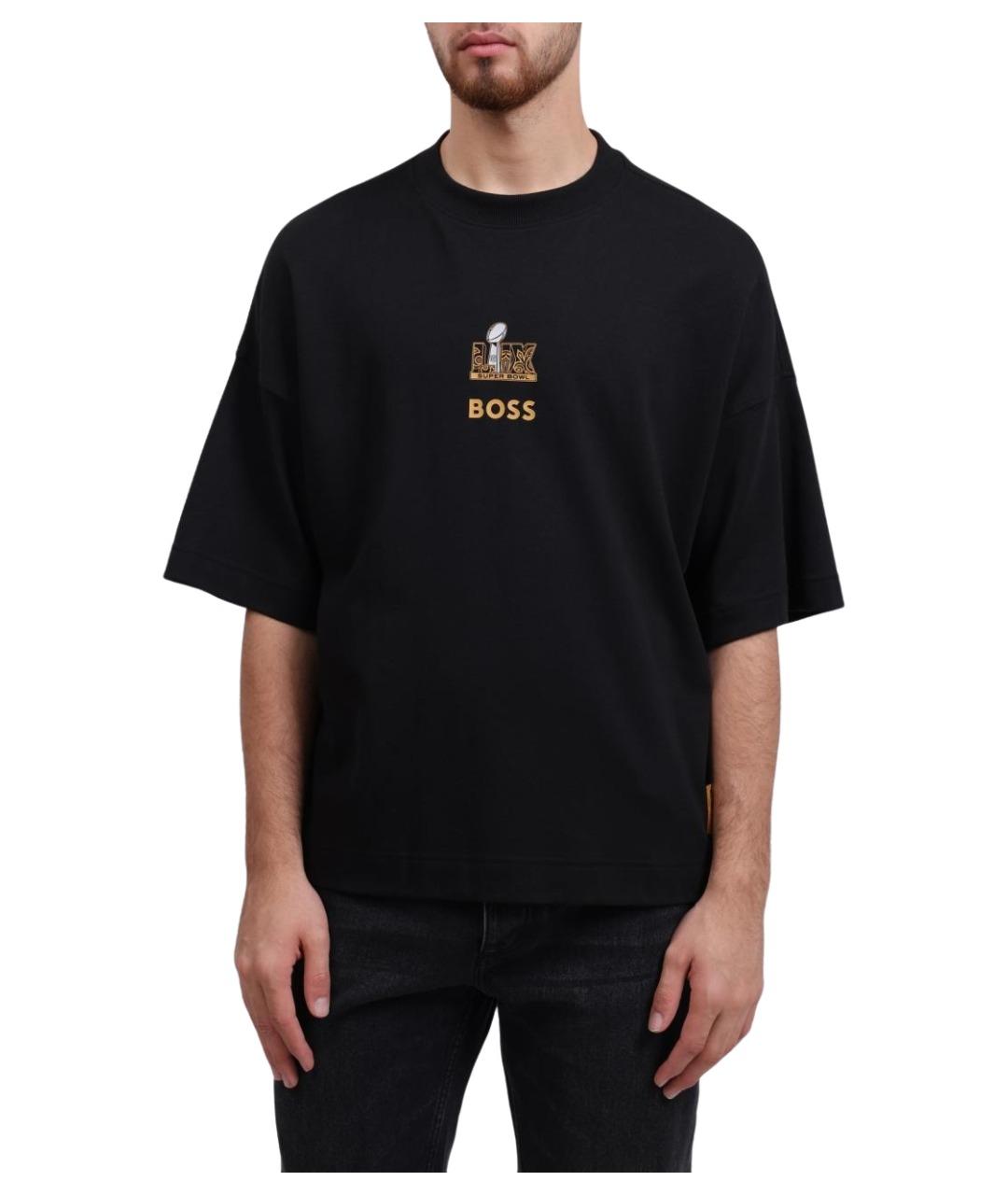 HUGO BOSS Черная хлопковая футболка, фото 1