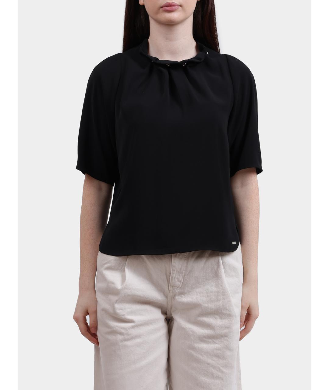 ARMANI EXCHANGE Черная полиэстеровая блузы, фото 6