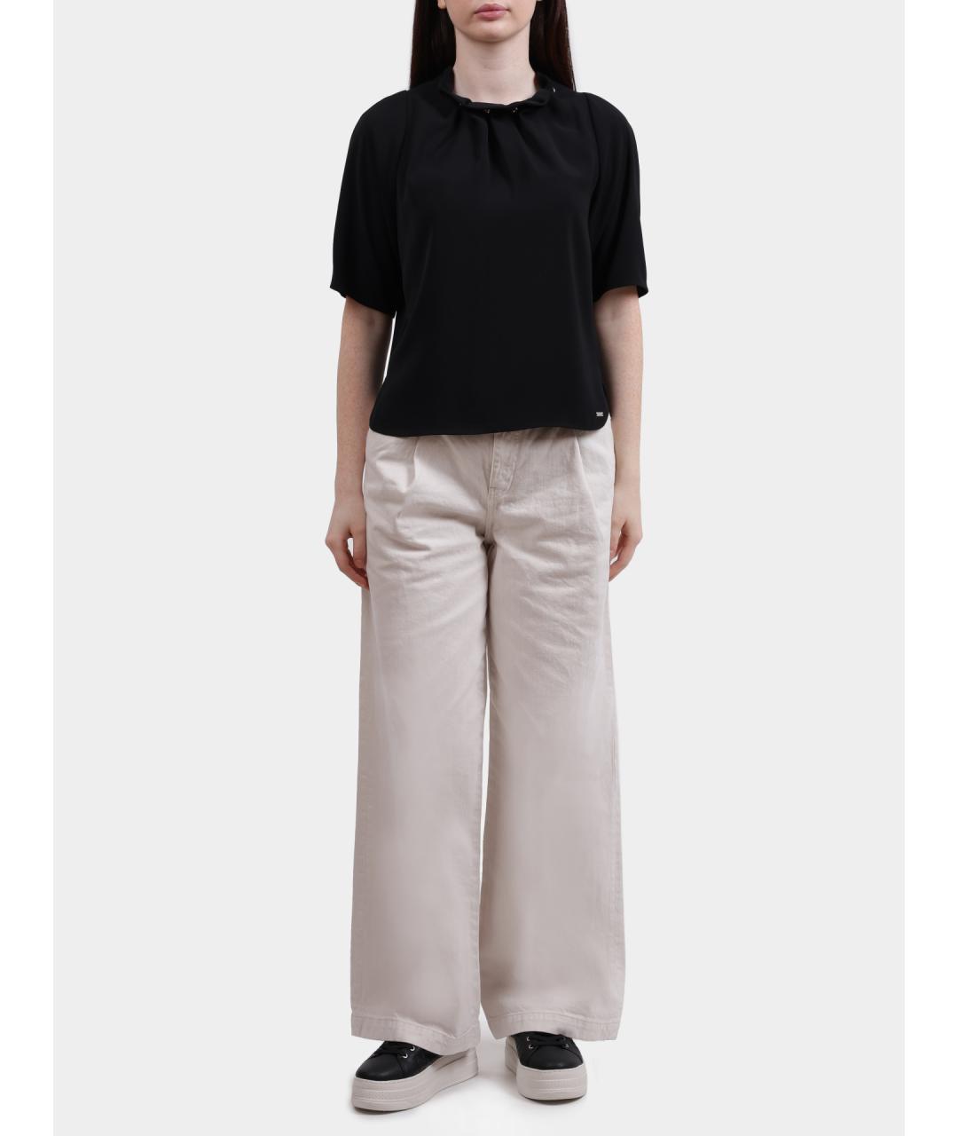 ARMANI EXCHANGE Черная полиэстеровая блузы, фото 2