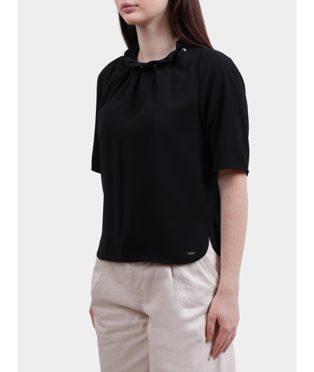 ARMANI EXCHANGE Черная полиэстеровая блузы, фото 3