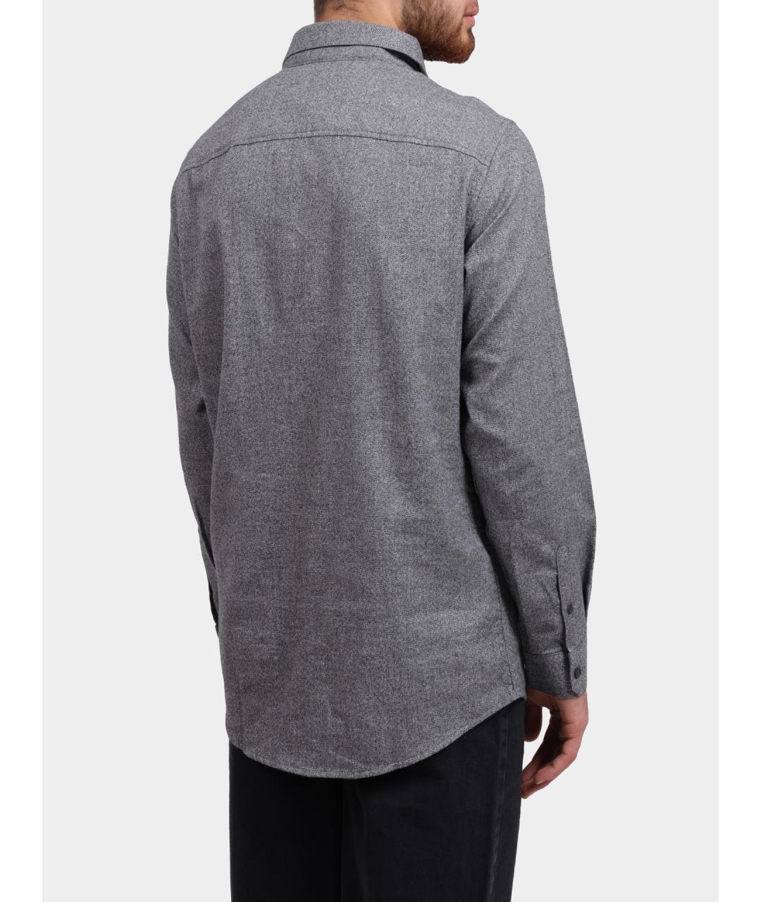 ARMANI EXCHANGE Серая хлопковая кэжуал рубашка, фото 4