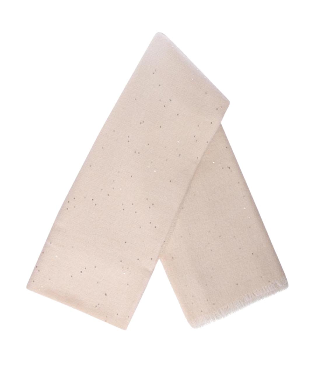 PESERICO Бежевый шерстяной шарф, фото 1