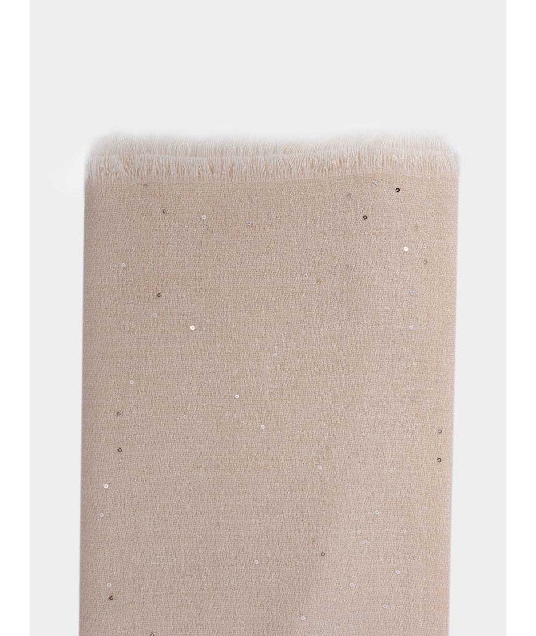 PESERICO Бежевый шерстяной шарф, фото 3