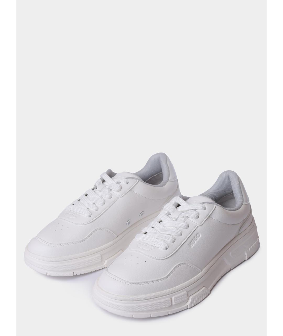 HUGO Белые низкие кроссовки / кеды из искусственной кожи, фото 2