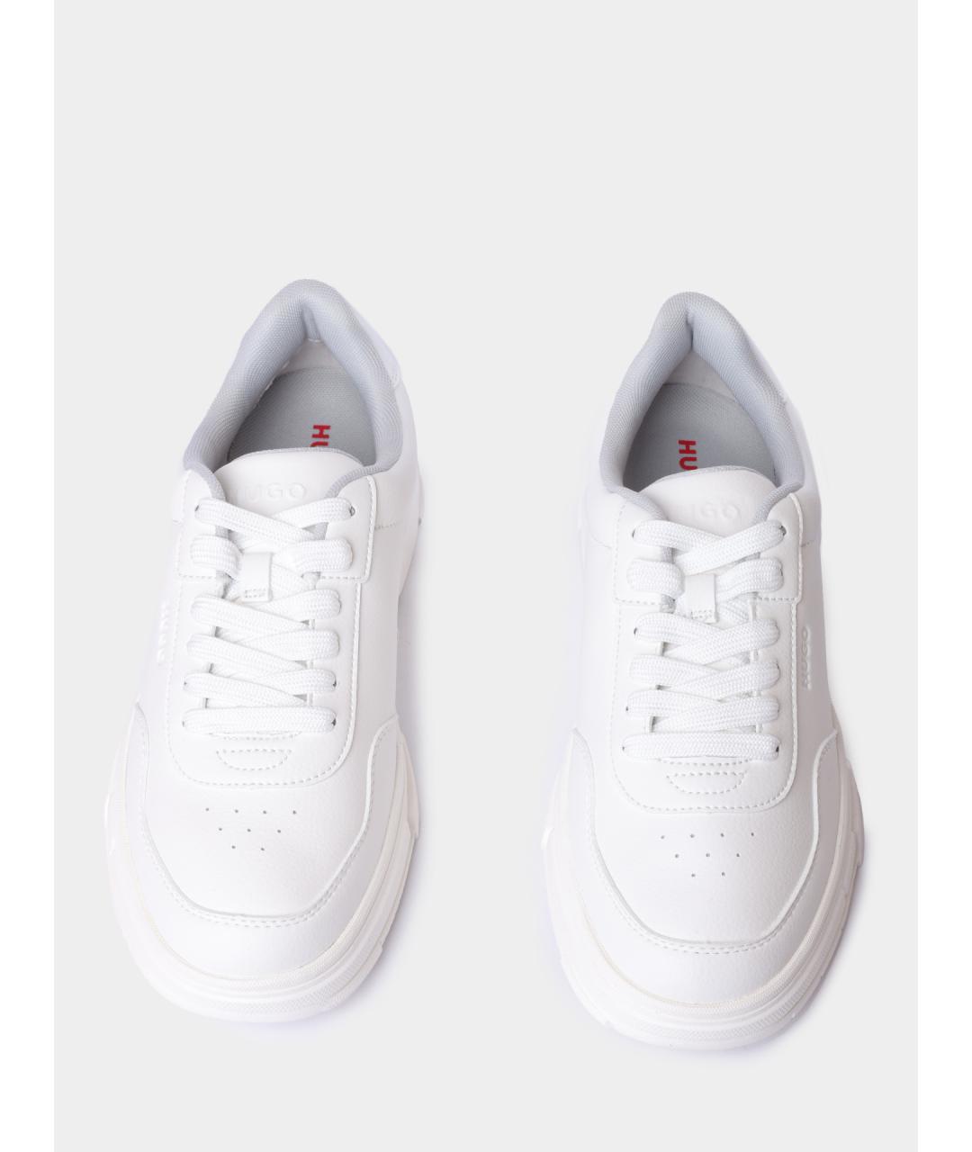 HUGO Белые низкие кроссовки / кеды из искусственной кожи, фото 3