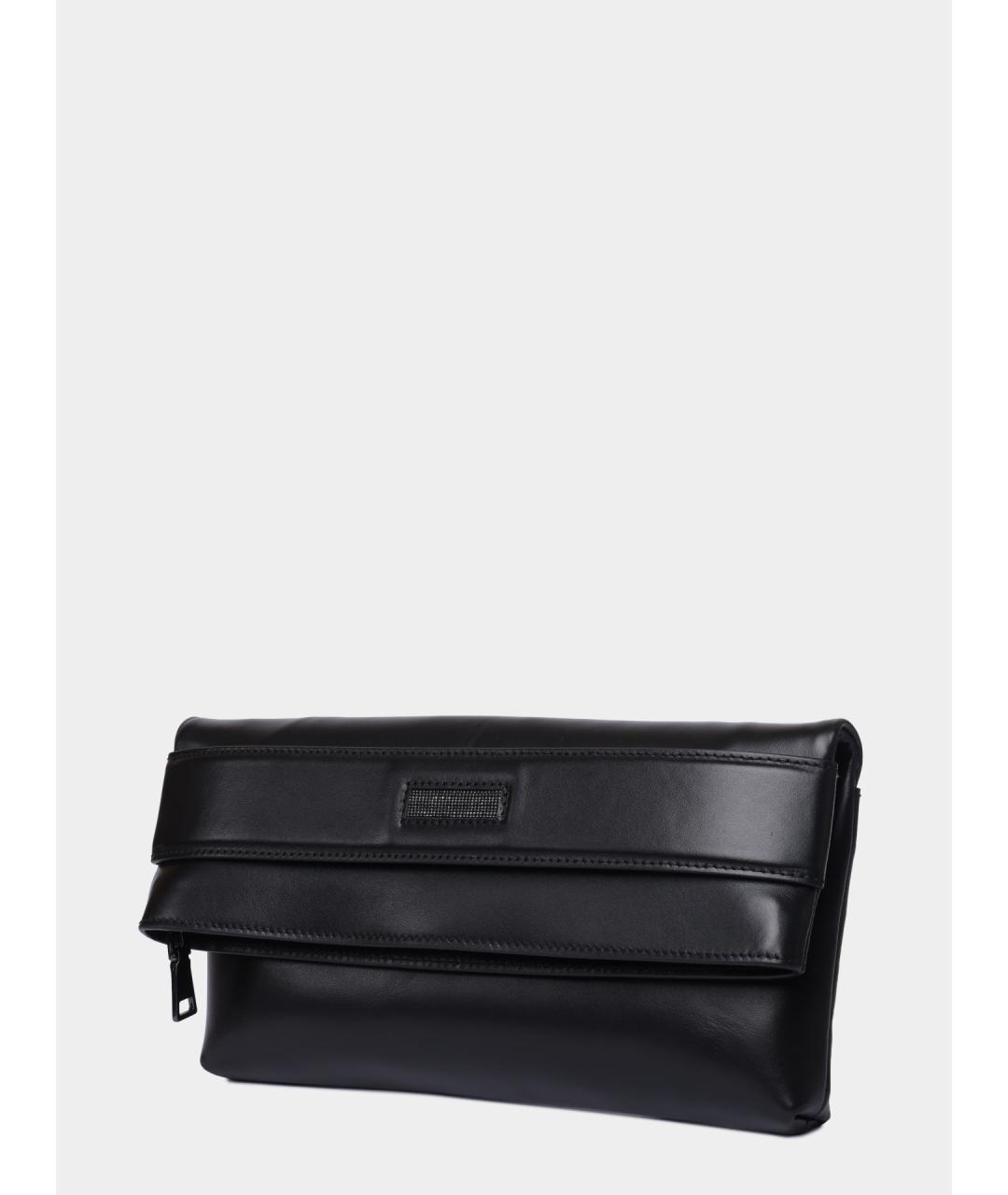 PESERICO Черная кожаная сумка через плечо, фото 3