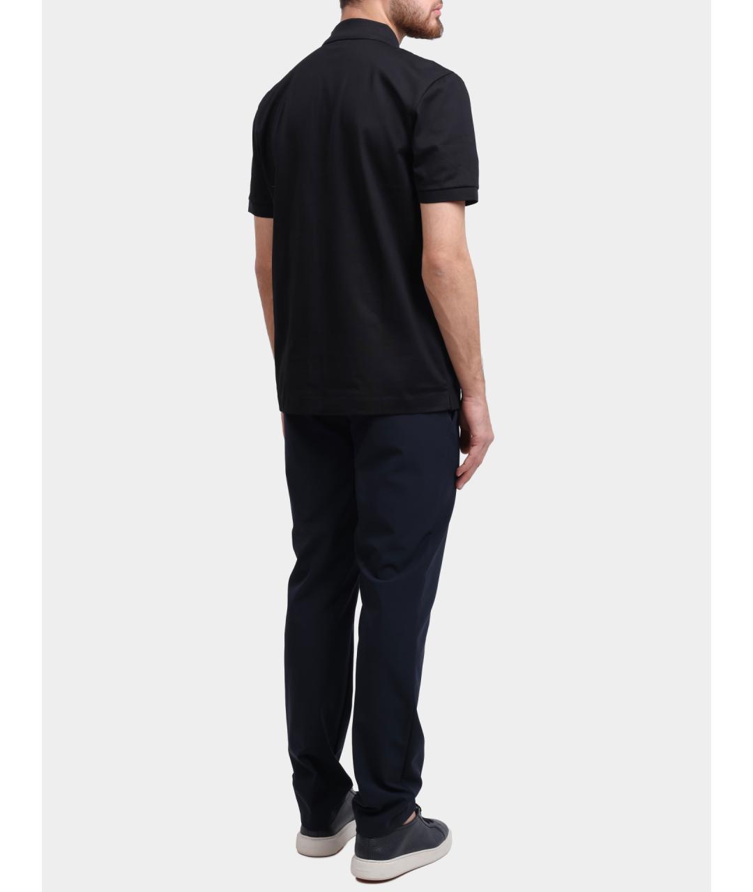 HUGO BOSS Черное хлопковое поло с коротким рукавом, фото 5