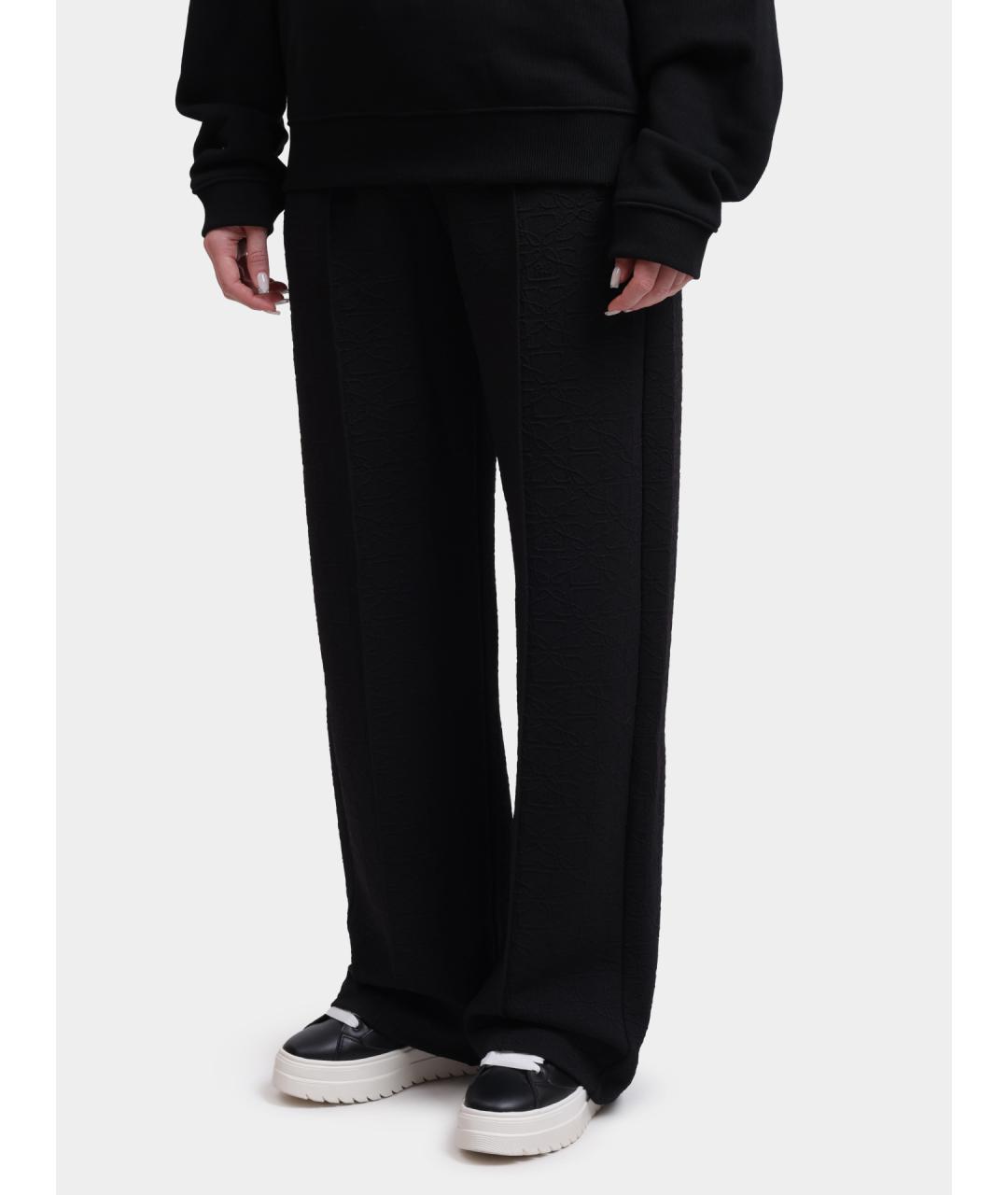 HUGO Черные полиэстеровые прямые брюки, фото 3