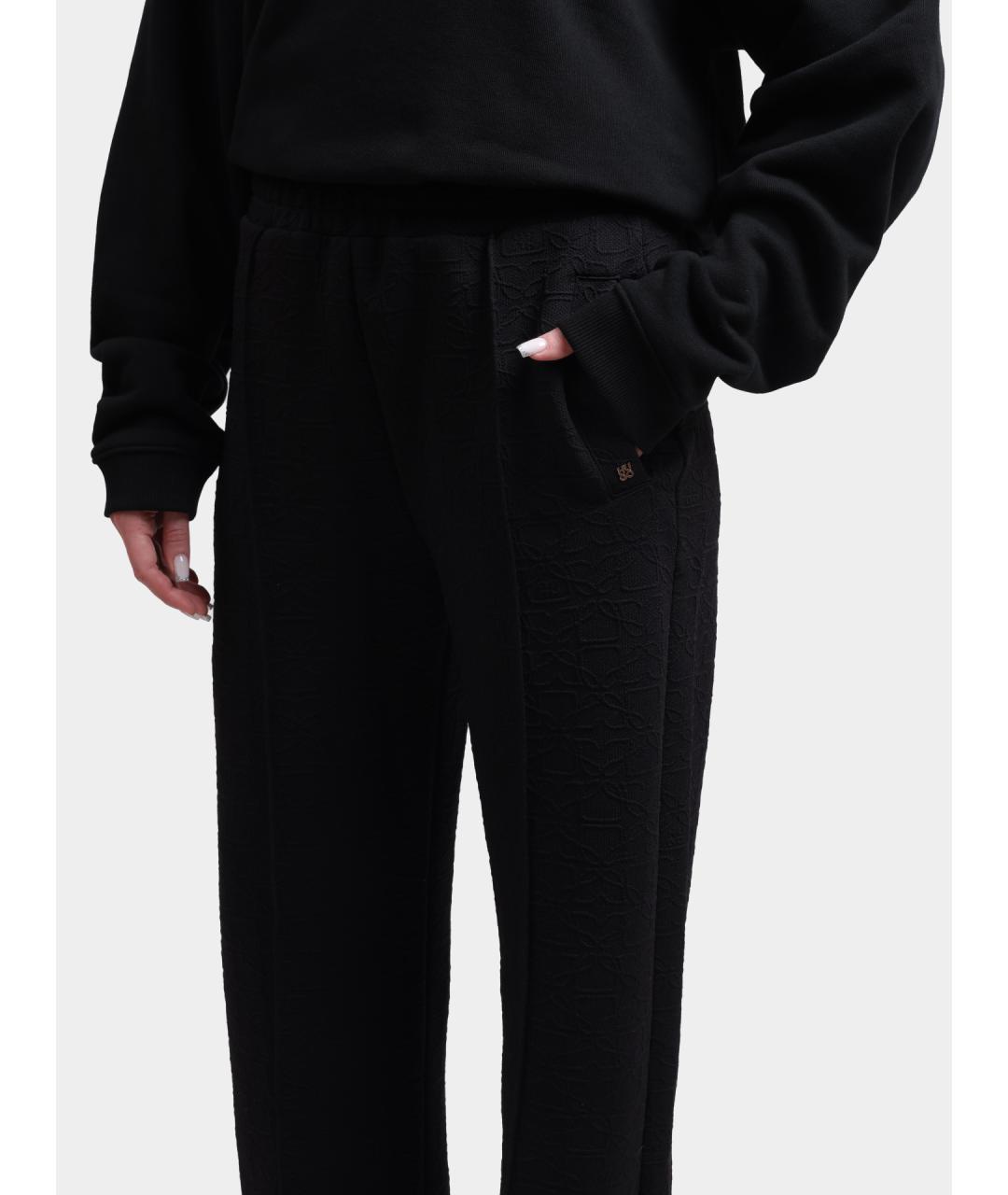 HUGO Черные полиэстеровые прямые брюки, фото 4