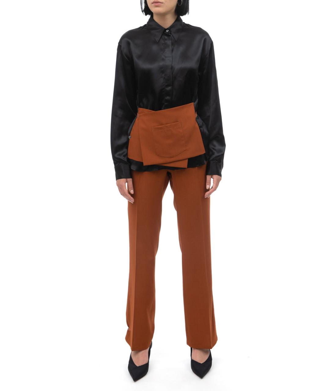 MM6 MAISON MARGIELA Коричневые прямые брюки, фото 2