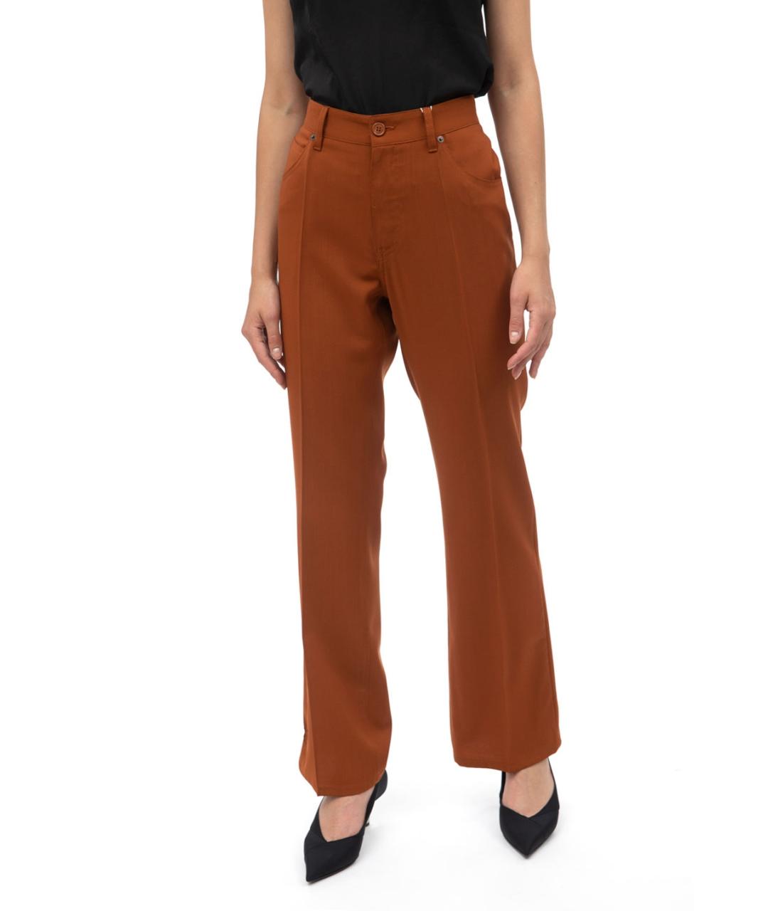 MM6 MAISON MARGIELA Коричневые прямые брюки, фото 1