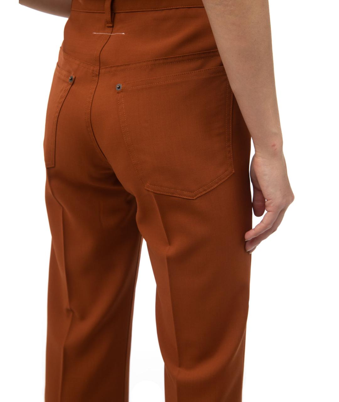 MM6 MAISON MARGIELA Коричневые прямые брюки, фото 4