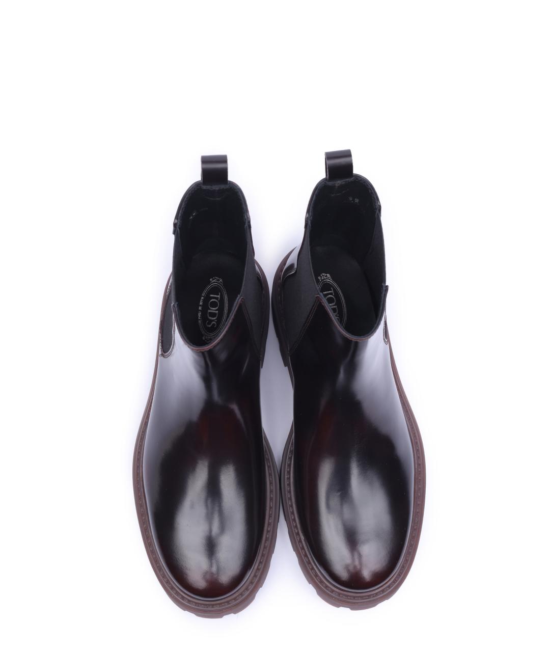 TOD'S Черные кожаные ботинки, фото 4