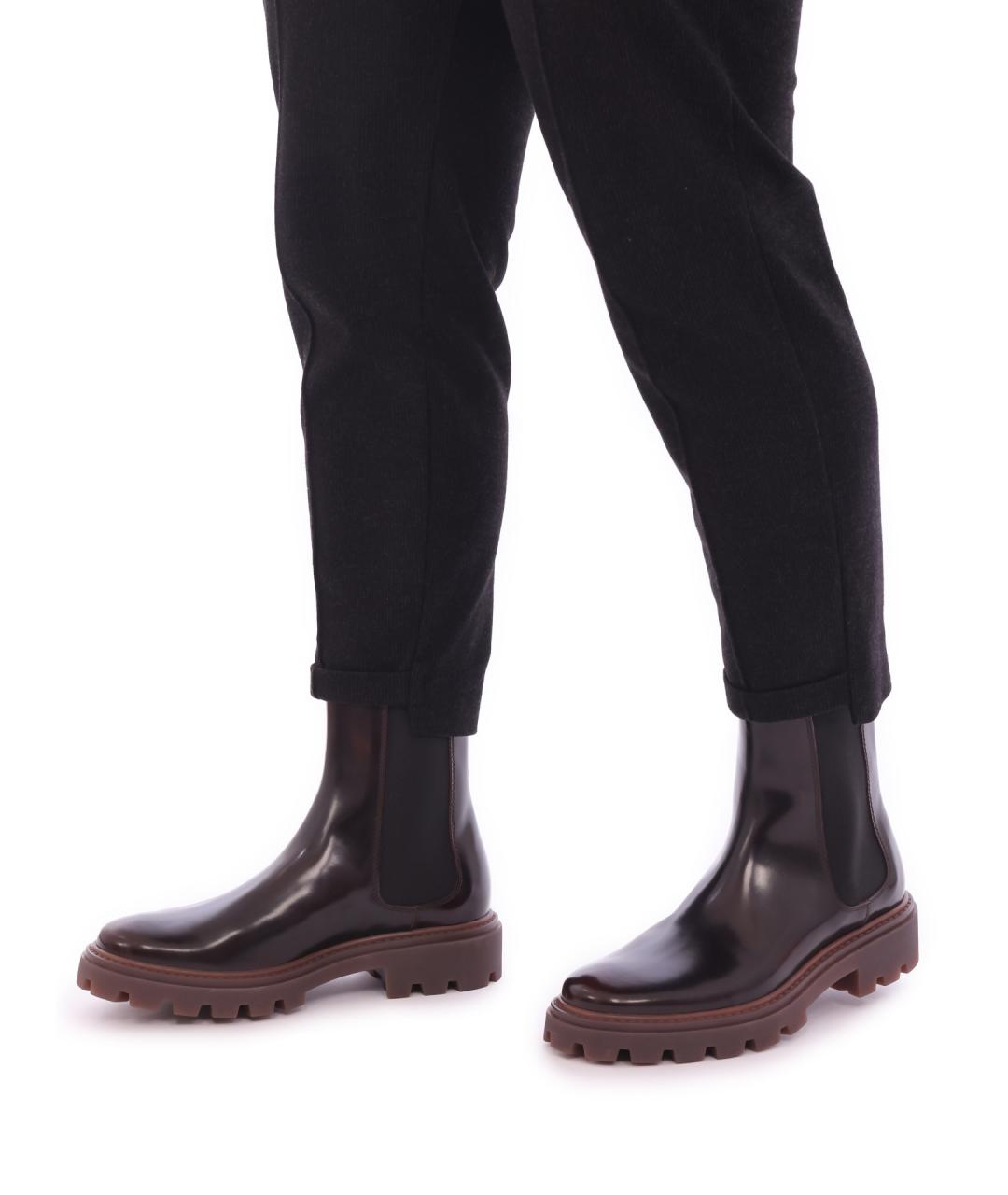 TOD'S Черные кожаные ботинки, фото 6