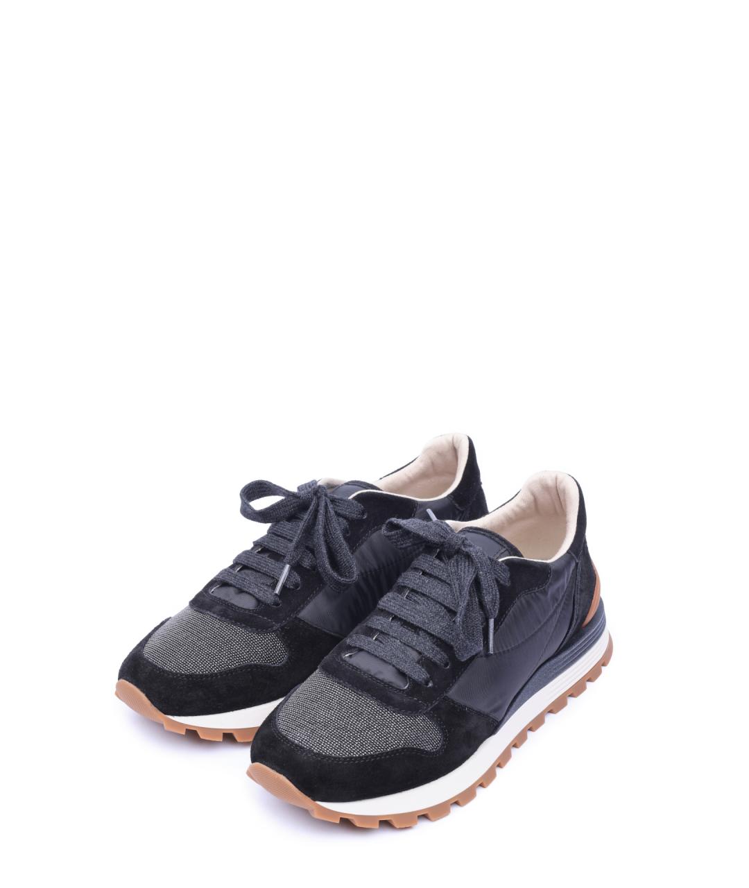 BRUNELLO CUCINELLI Синие текстильные кроссовки, фото 2