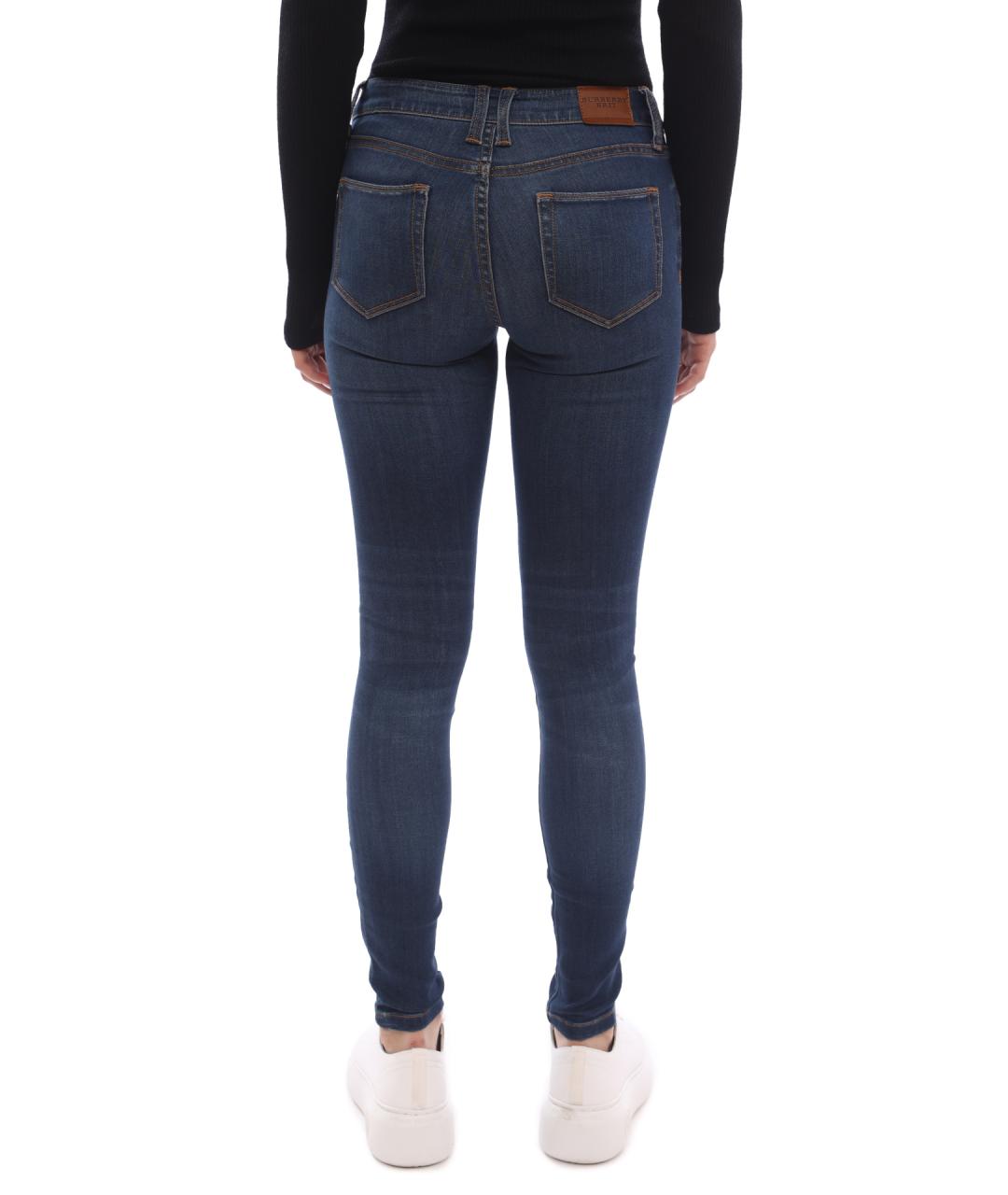 BURBERRY Синие хлопковые джинсы слим, фото 4