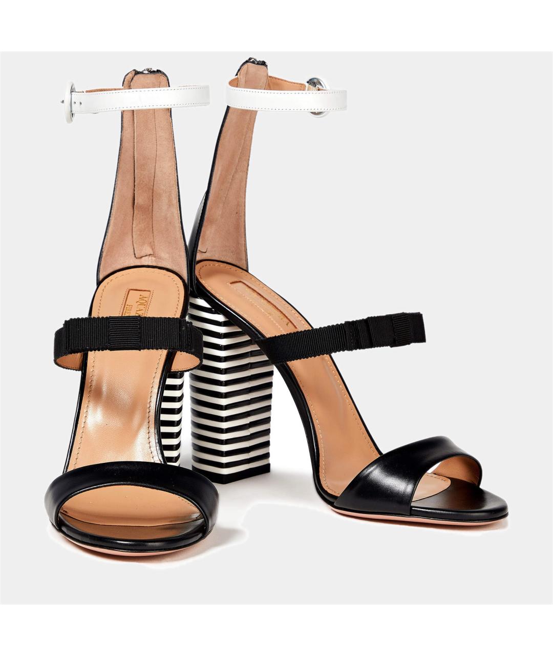 AQUAZZURA Мульти кожаные босоножки, фото 4