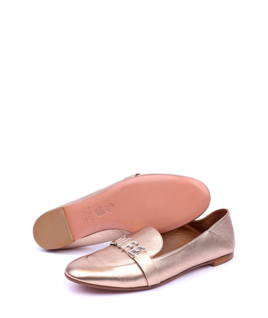 AQUAZZURA Розовые кожаные лоферы, фото 5