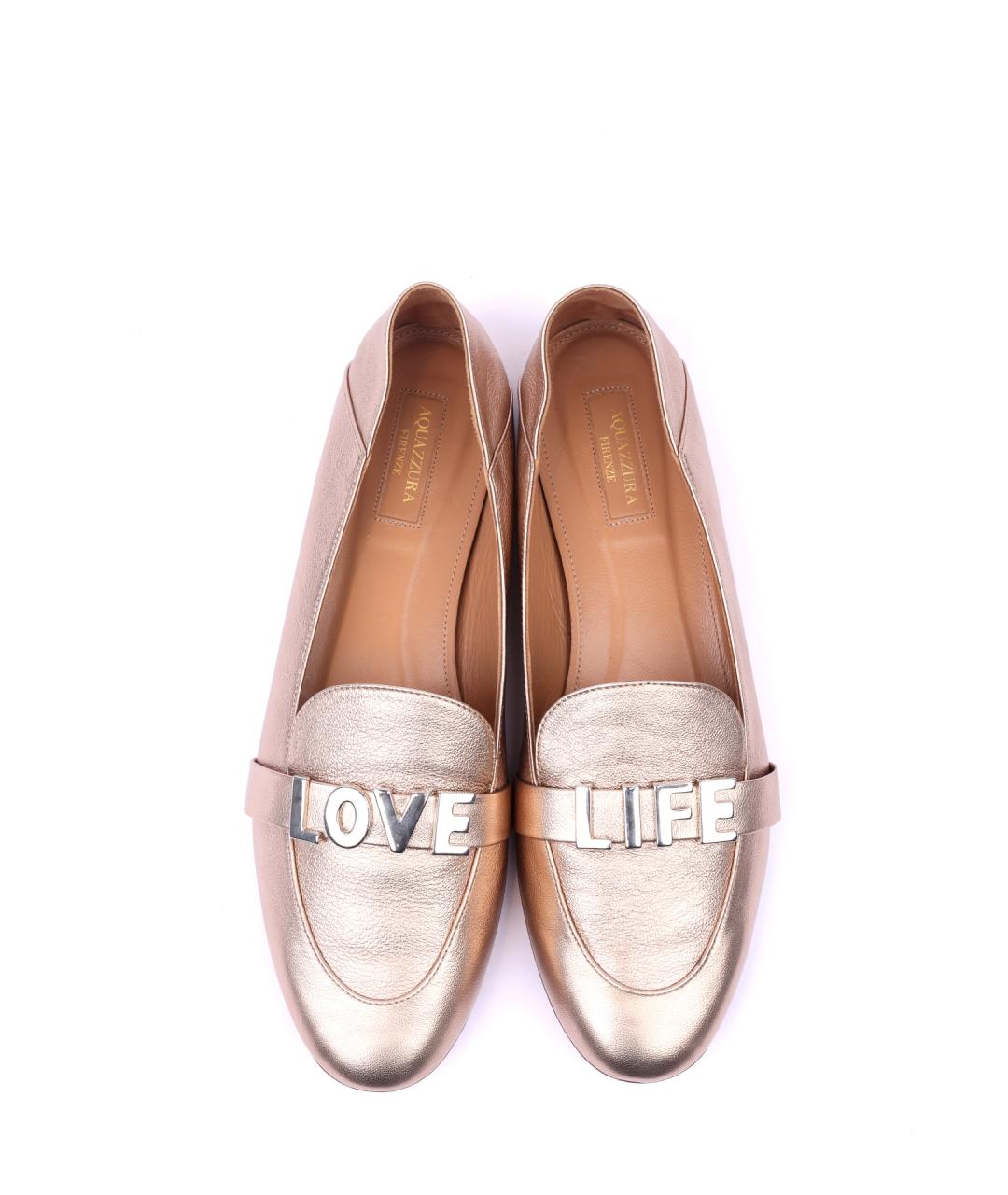 AQUAZZURA Розовые кожаные лоферы, фото 4