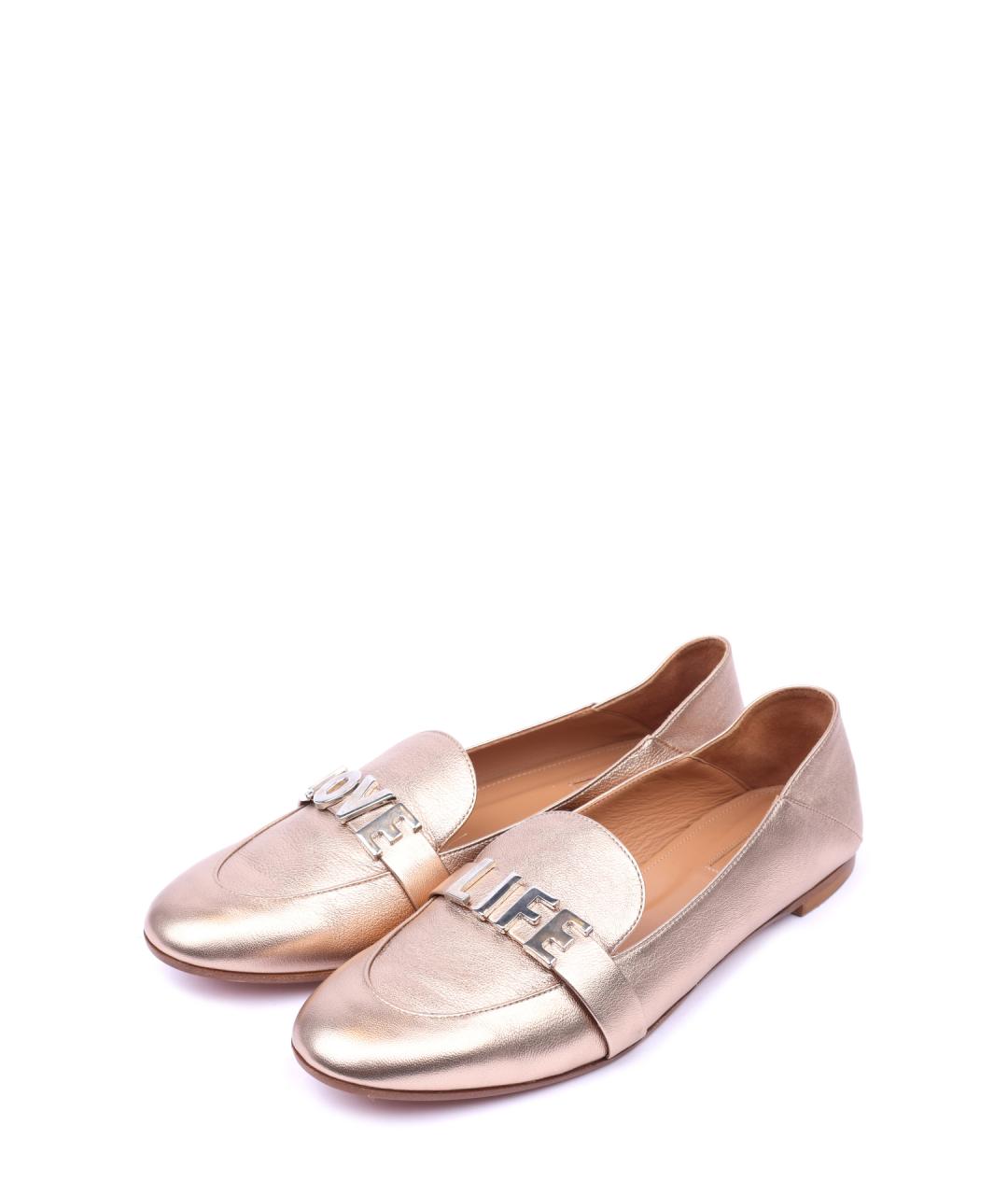 AQUAZZURA Розовые кожаные лоферы, фото 2