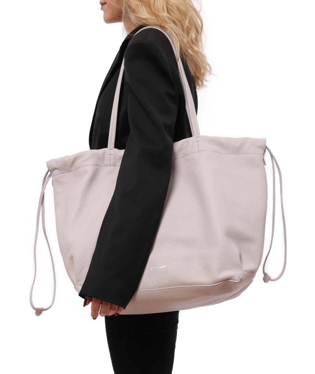 BY FAR Серая кожаная сумка тоут, фото 2