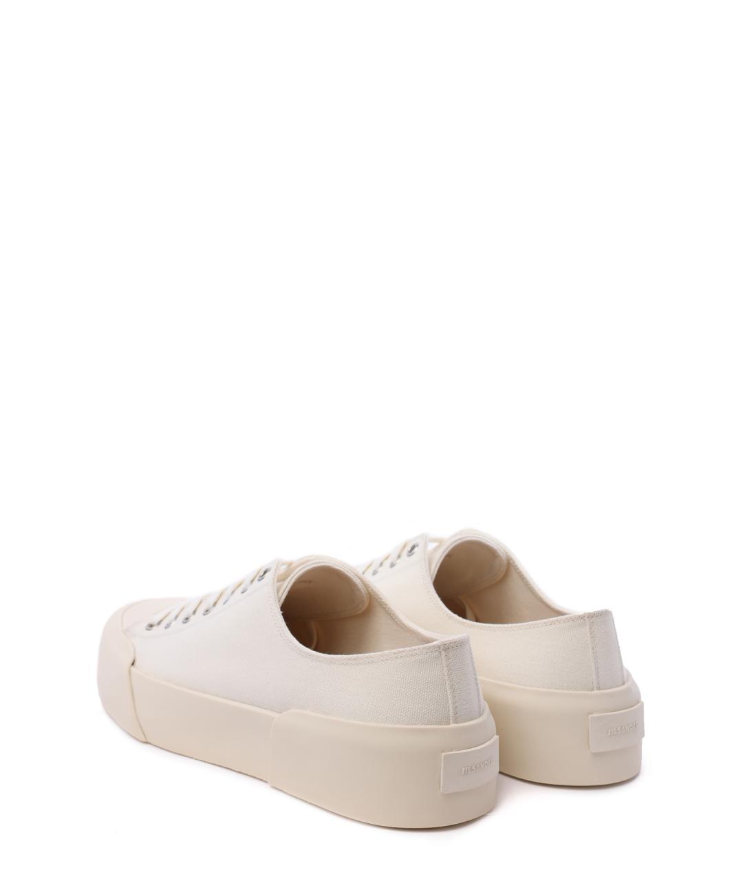 JIL SANDER Белые кожаные низкие кроссовки / кеды, фото 3