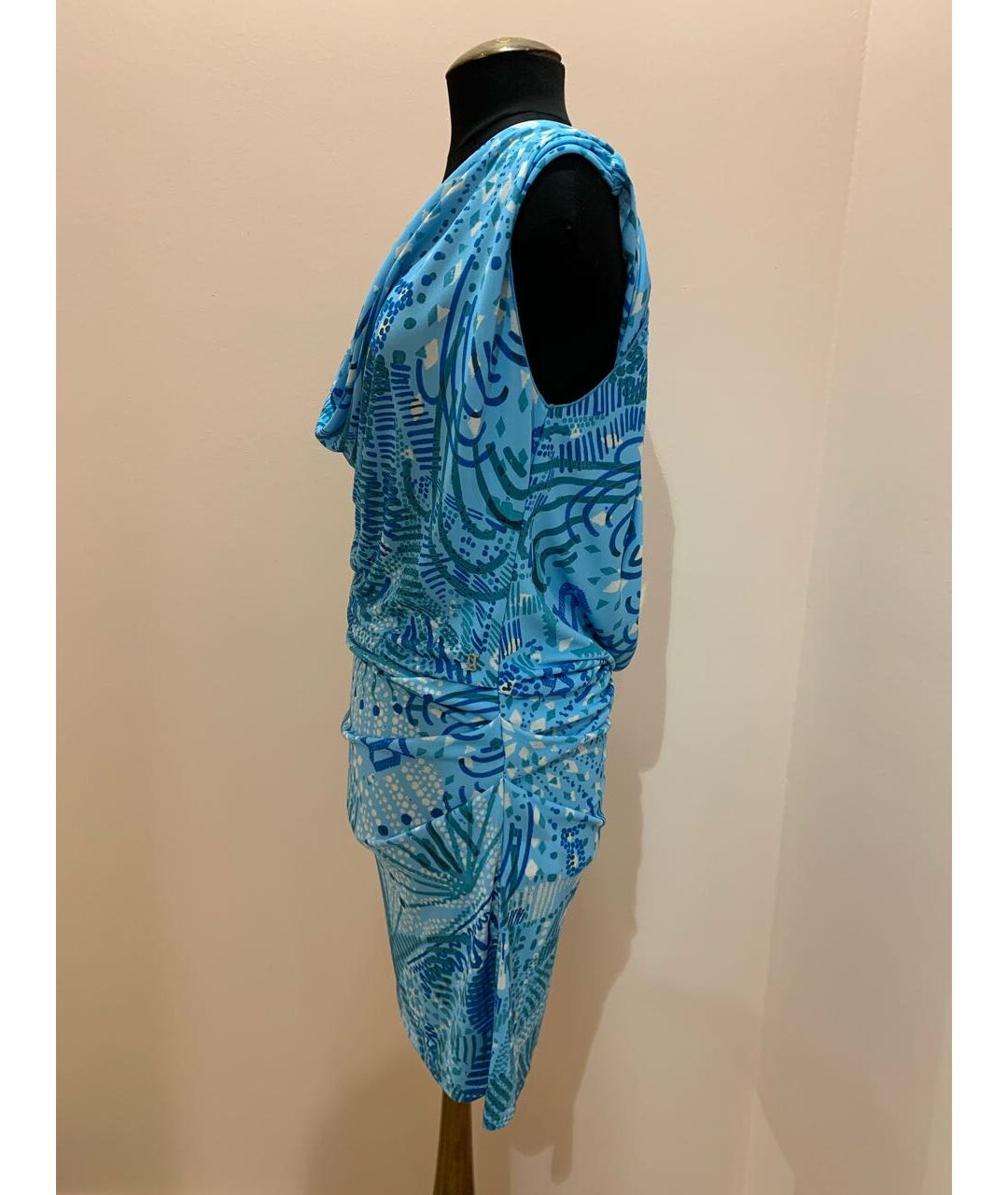 JOHN GALLIANO Голубое полиэстеровое платье, фото 3