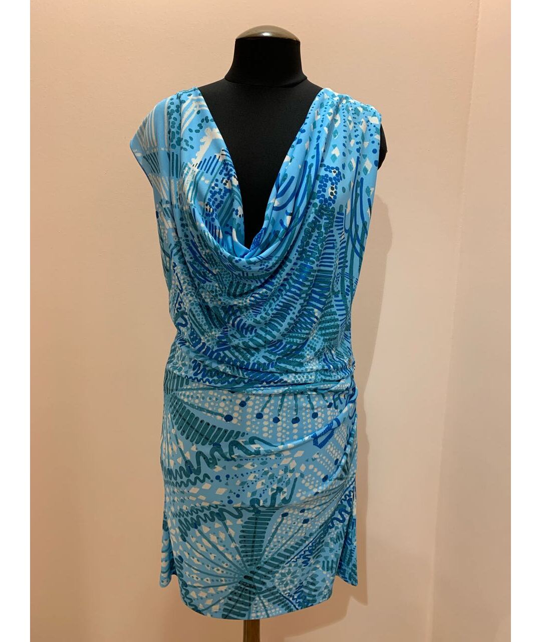 JOHN GALLIANO Голубое полиэстеровое платье, фото 6