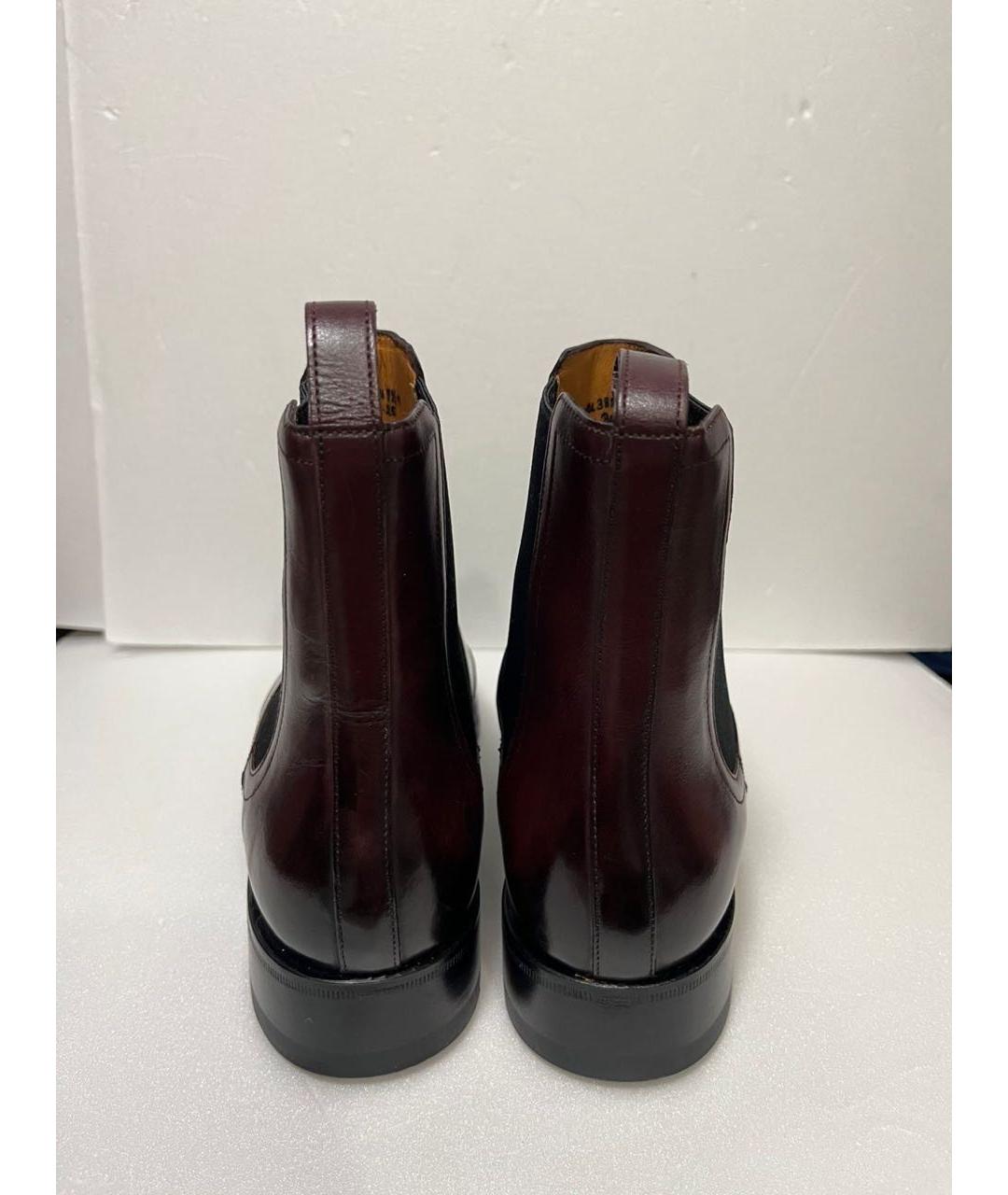 BALLY Бордовые кожаные высокие ботинки, фото 4