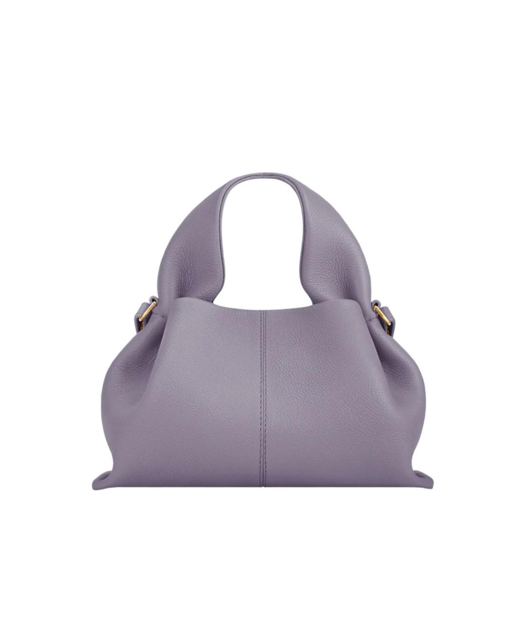 POLENE Фиолетовая кожаная сумка через плечо, фото 8