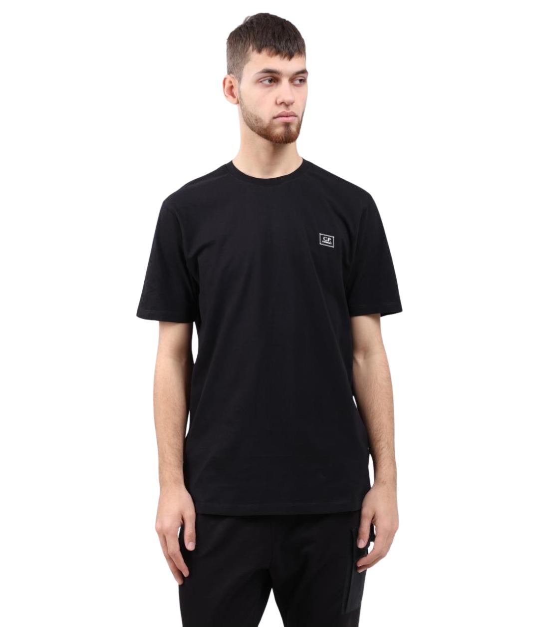 CP COMPANY Черная хлопковая футболка, фото 1