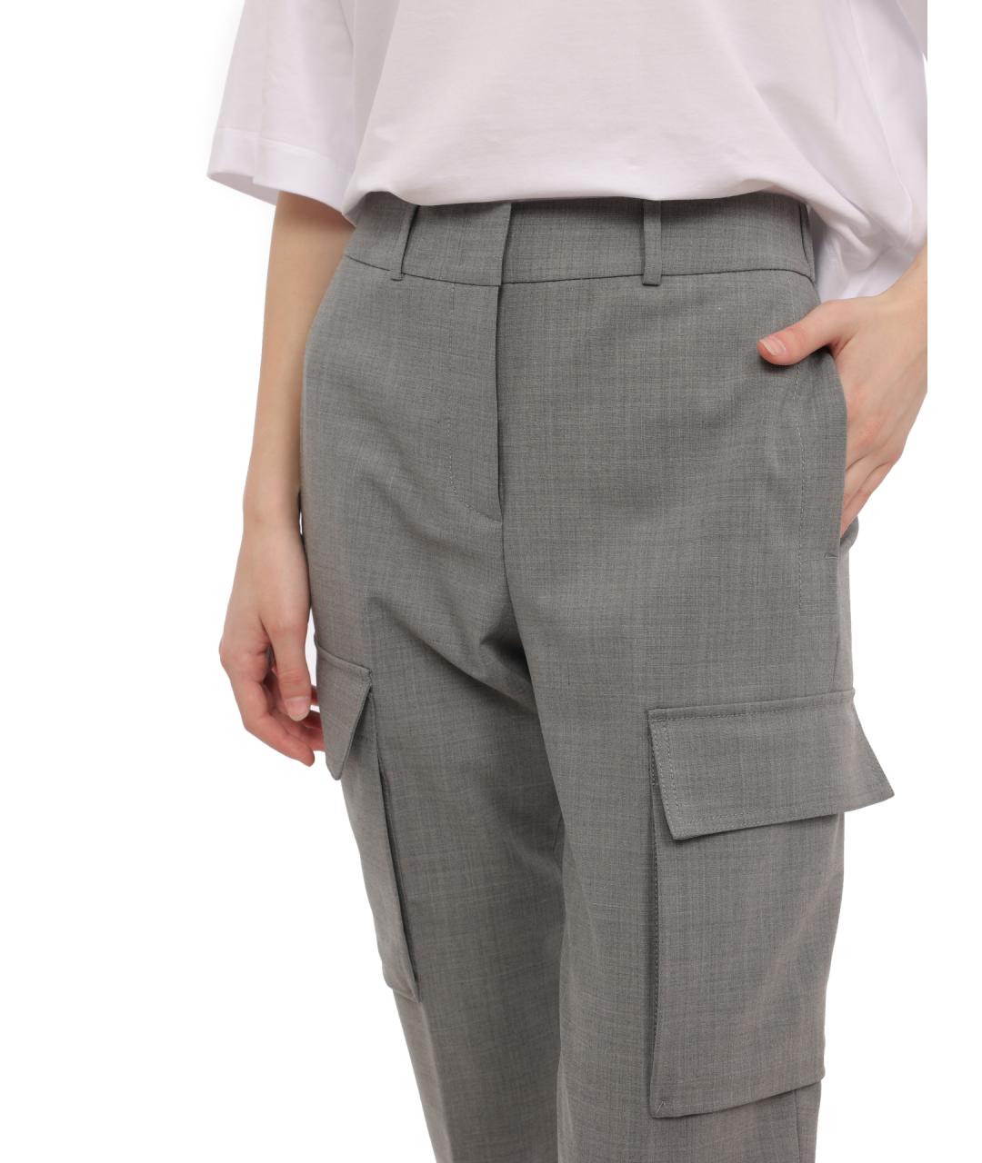 PESERICO Серые прямые брюки, фото 5