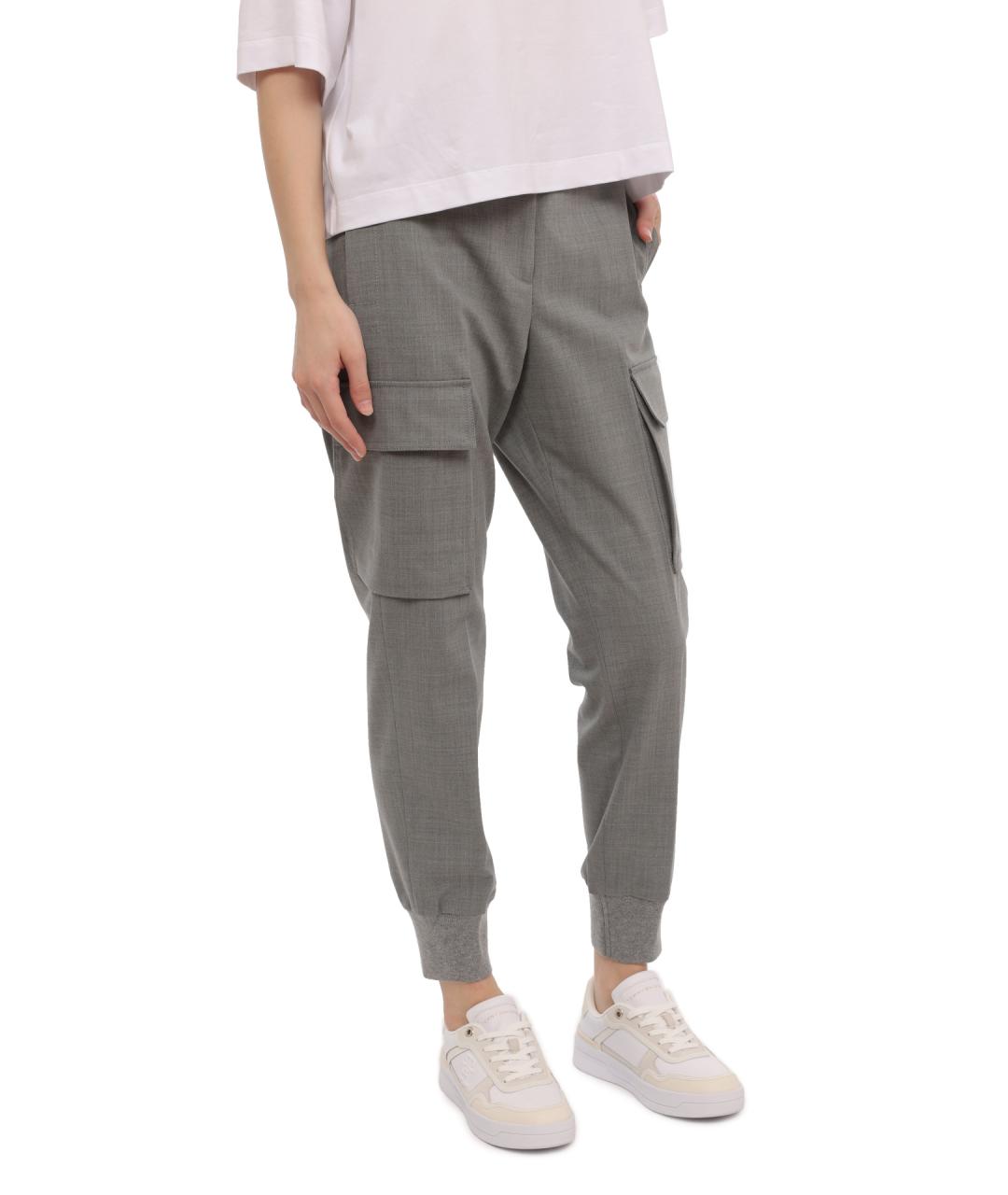 PESERICO Серые прямые брюки, фото 3