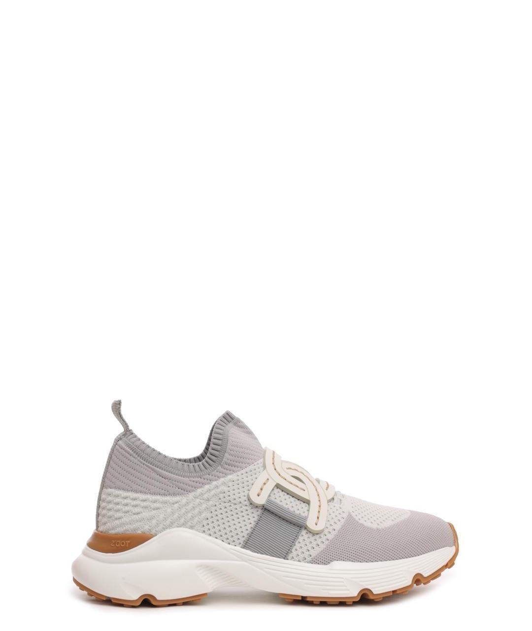 TOD'S Серые текстильные кроссовки, фото 1
