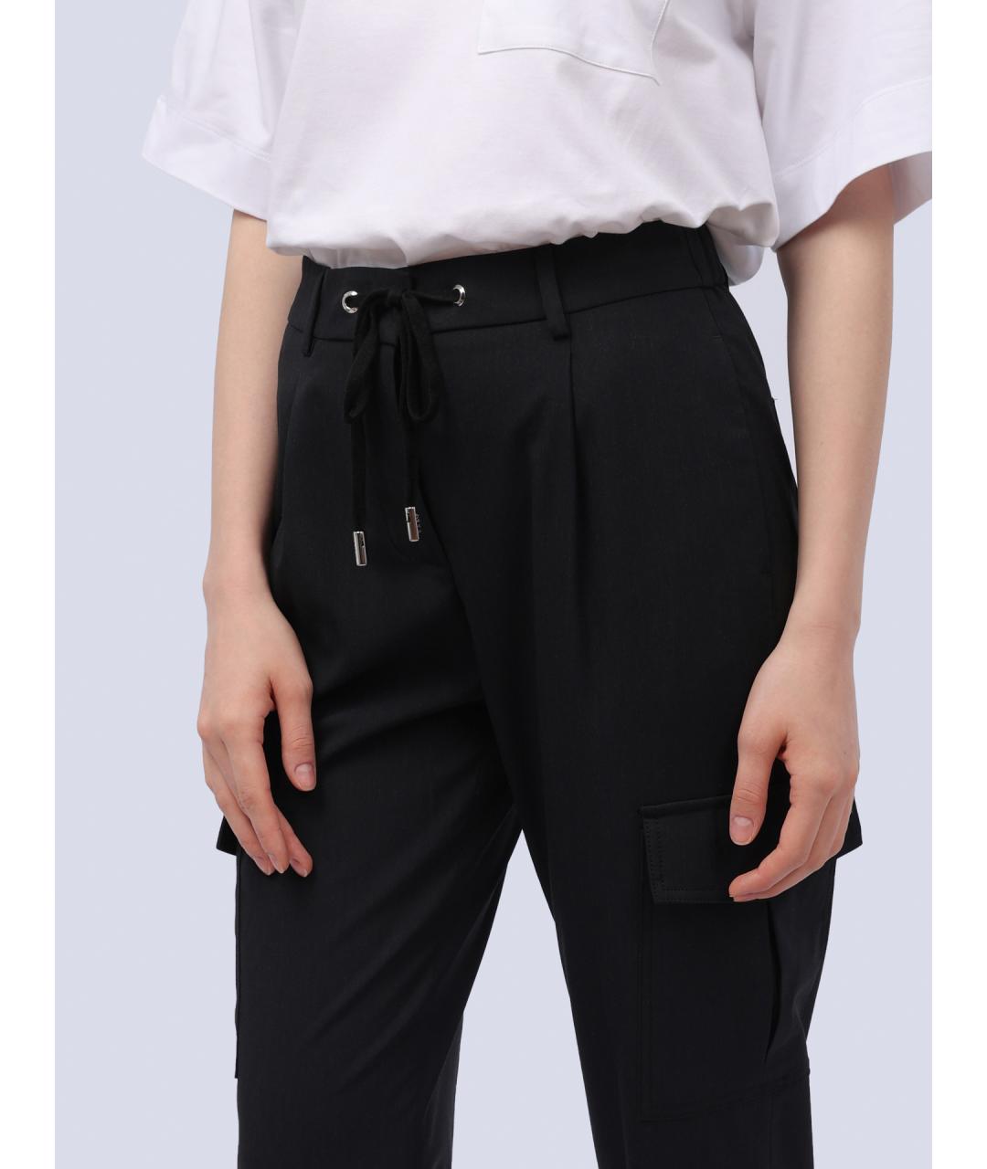 PESERICO Черные прямые брюки, фото 3