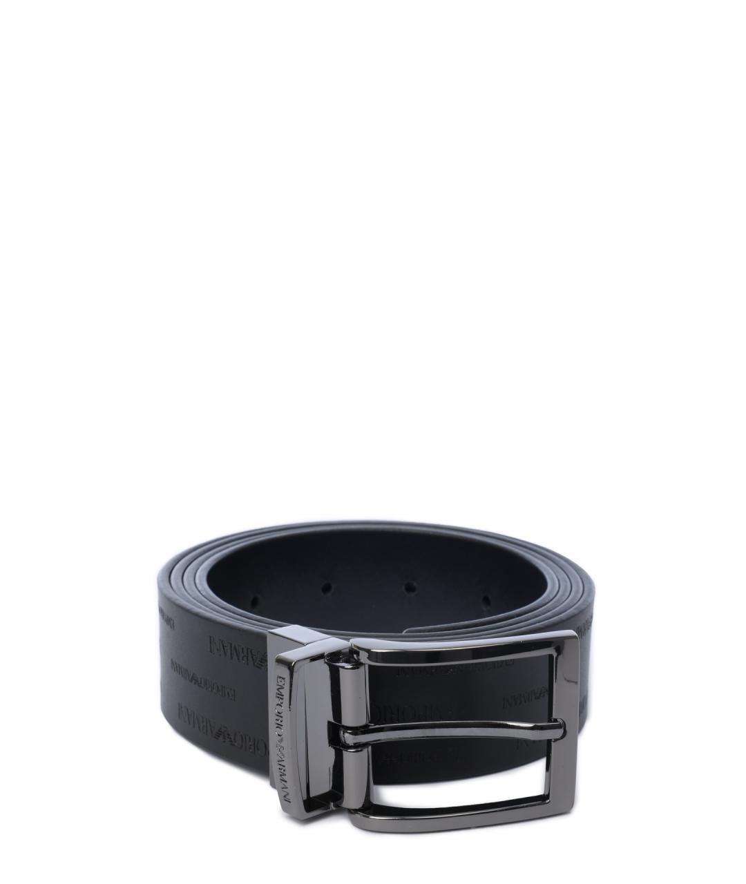 EMPORIO ARMANI Черный кожаный ремень, фото 1