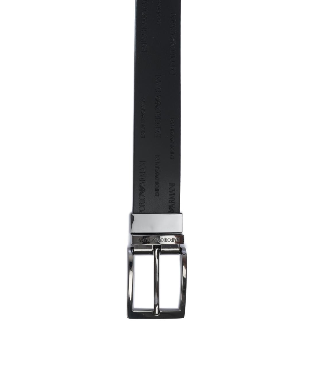EMPORIO ARMANI Черный кожаный ремень, фото 4