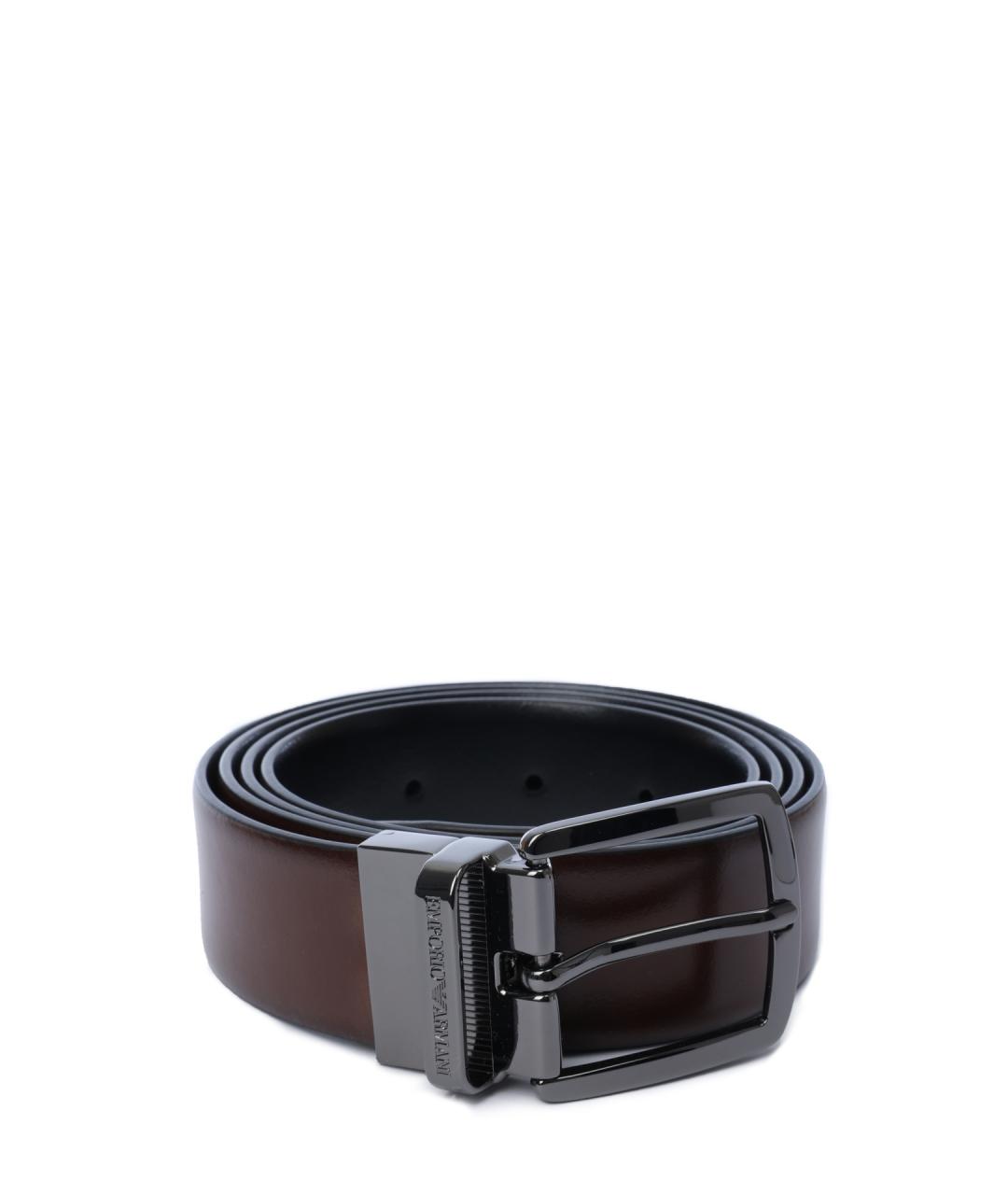 EMPORIO ARMANI Коричневый кожаный ремень, фото 1