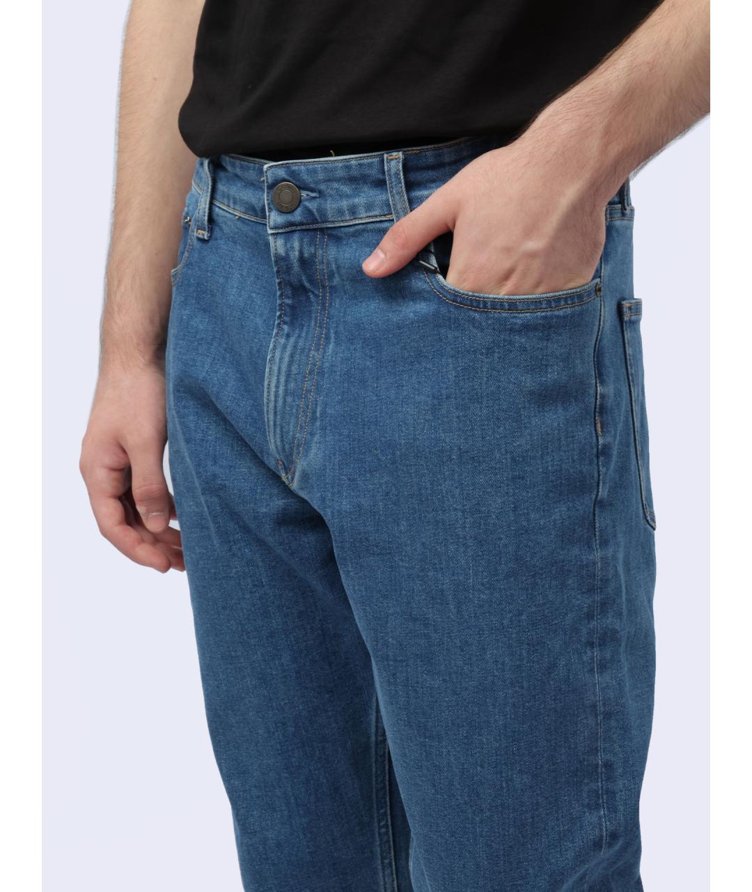 CALVIN KLEIN Синие хлопковые прямые джинсы, фото 4