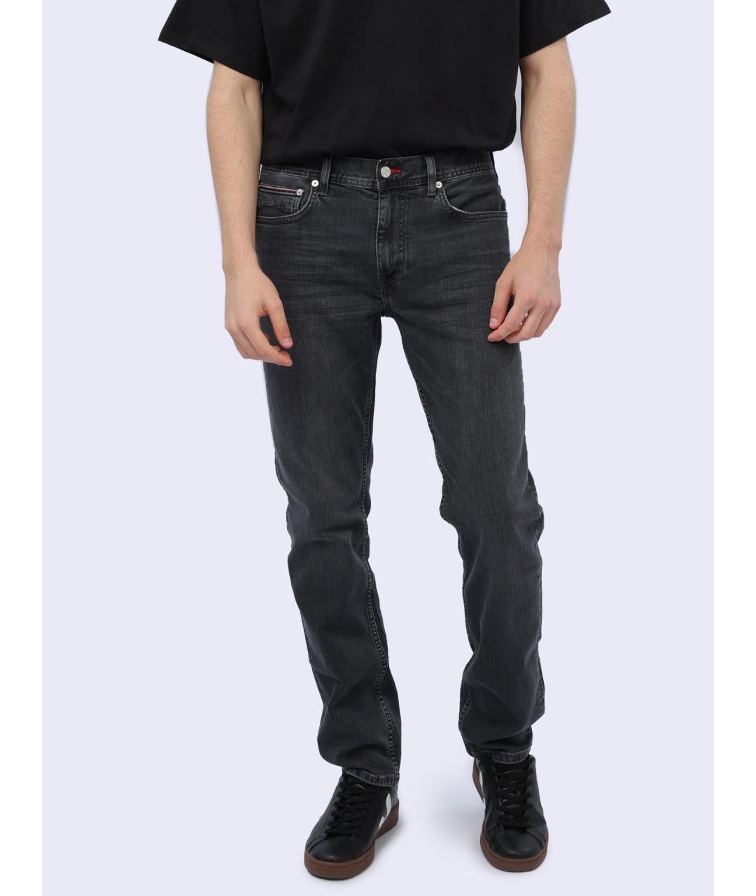 TOMMY HILFIGER Серые хлопковые прямые джинсы, фото 2