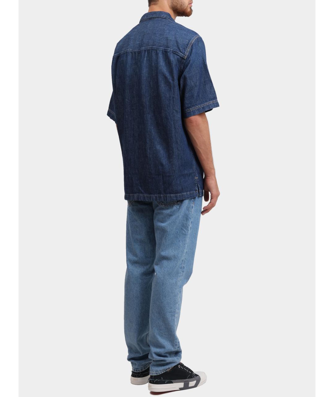 DIESEL Синяя хлопковая кэжуал рубашка, фото 4