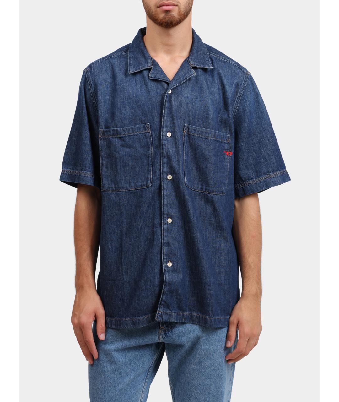 DIESEL Синяя хлопковая кэжуал рубашка, фото 5
