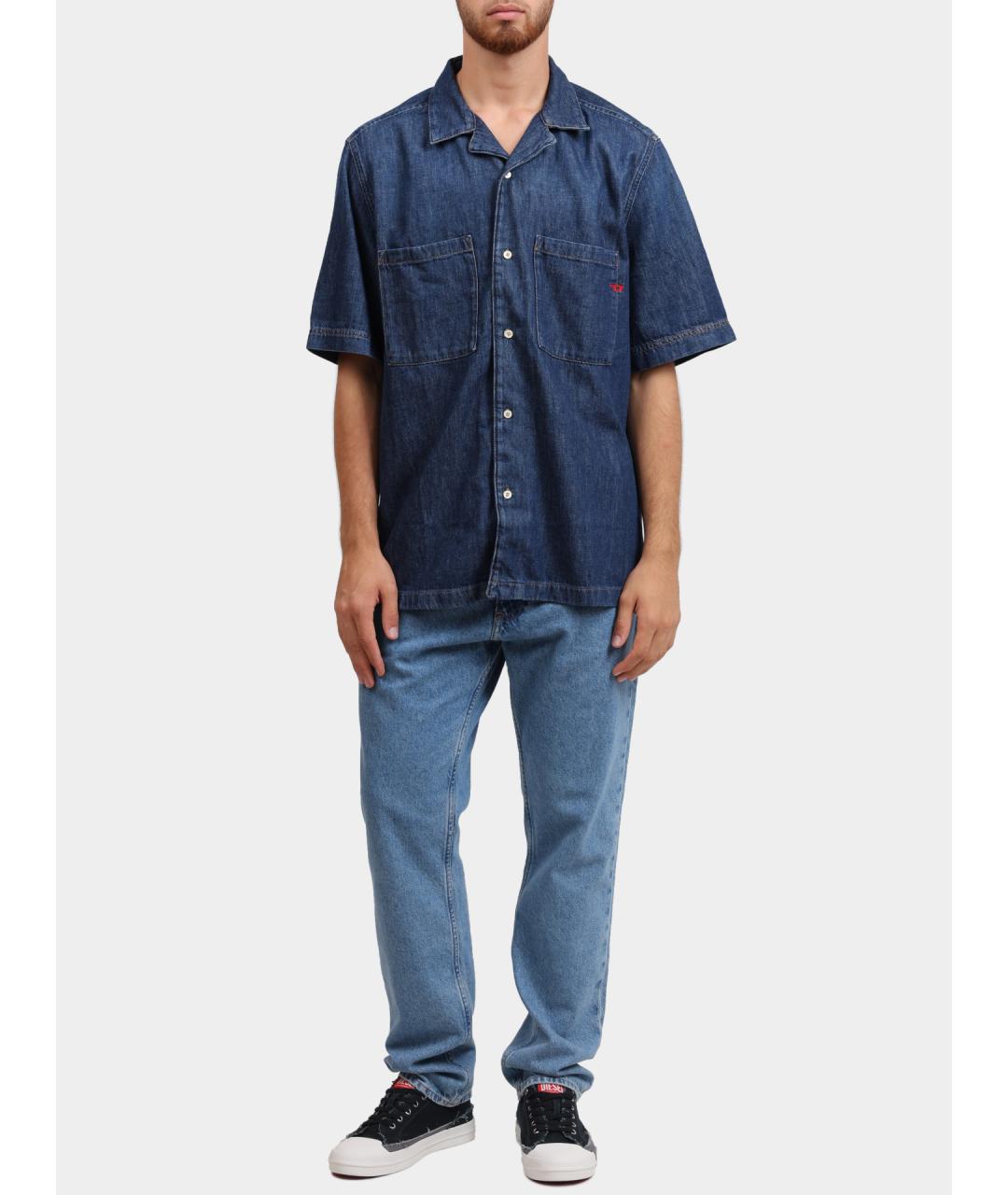 DIESEL Синяя хлопковая кэжуал рубашка, фото 2
