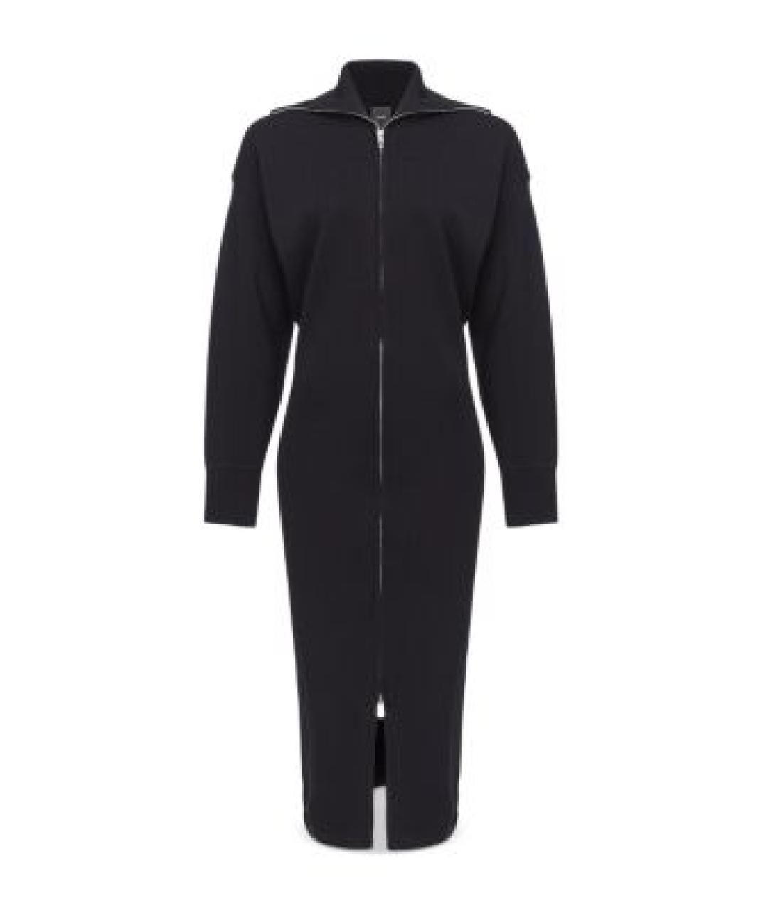 PINKO Черное вискозное повседневное платье, фото 1