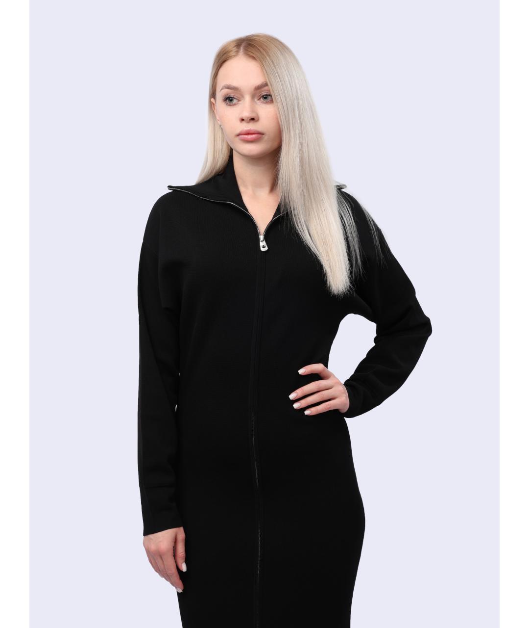 PINKO Черное вискозное повседневное платье, фото 3